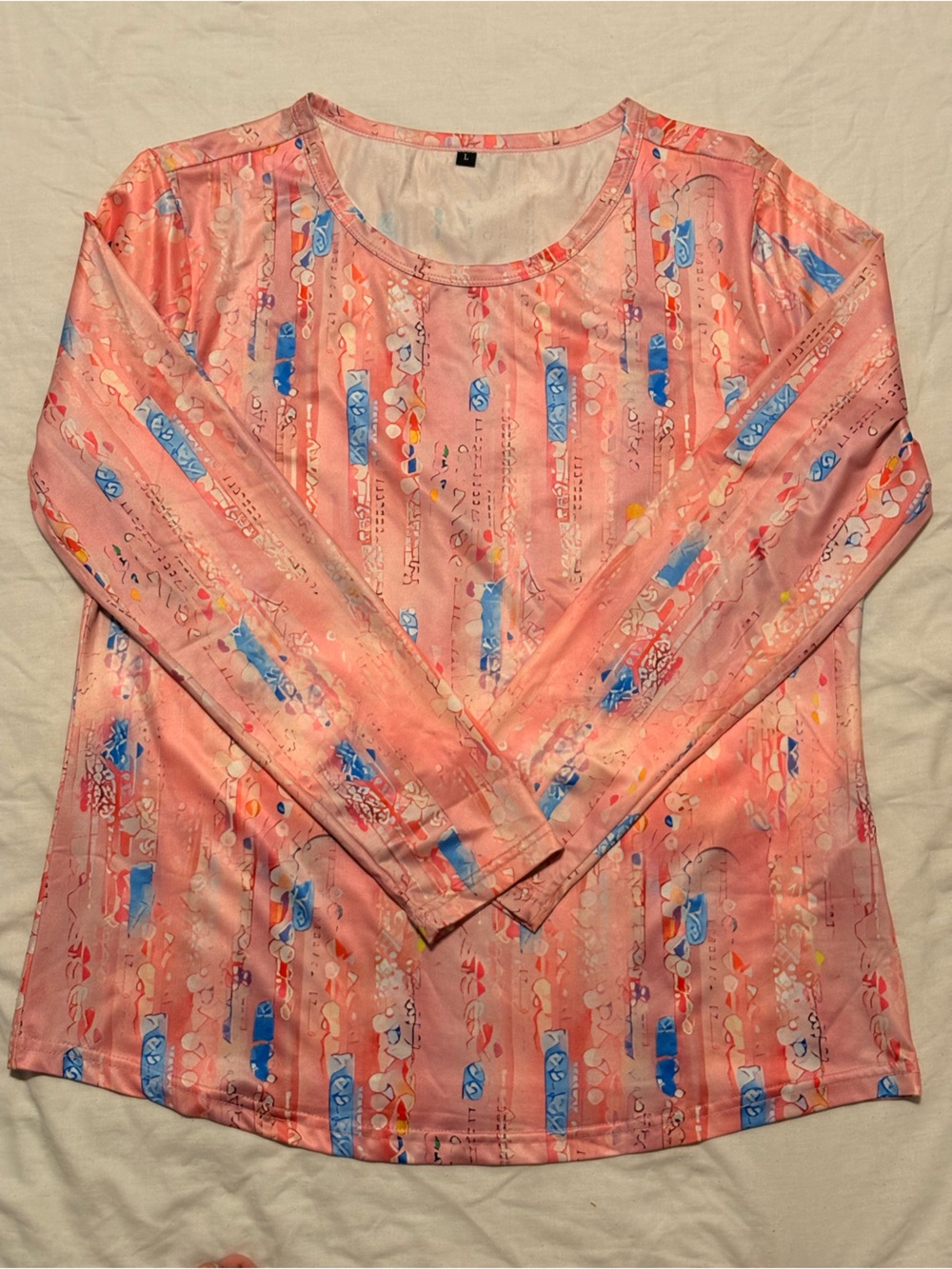 Women’s Pink Printed Long Sleeve Shirt